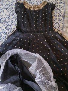 Elegant Black gold butta Dress / gown