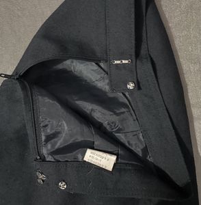 Black Pleated Midi Skirt