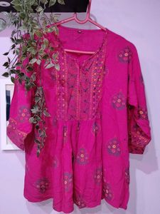 Pink Embroidered Top