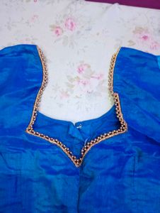 Embroidery Saaree Blue With Two Sequence Blouse