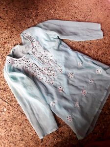 Aqua Mirror Embellished Kurti