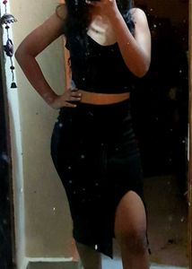 Black Slit Skirt