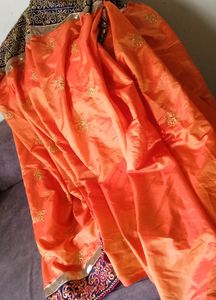 Satin Silk Saree With Woven Border_shimmering