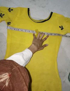 Yellow Embroidered Kurta