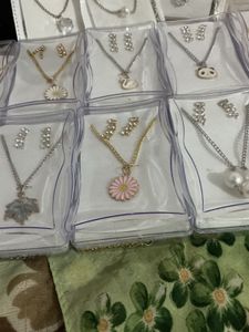 Necklace Charm Chain with adorable earrings