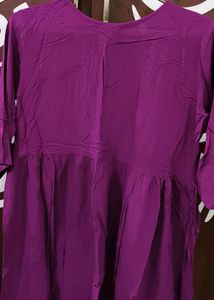Dark Purple Colour Embroidery Kurta For Women