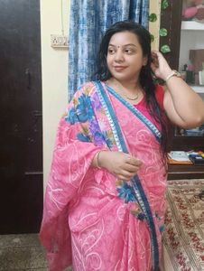 Pink Floral Saree