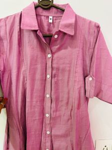 Pink Button-Down Dress
