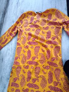 Yellow Paisley Print Kurti
