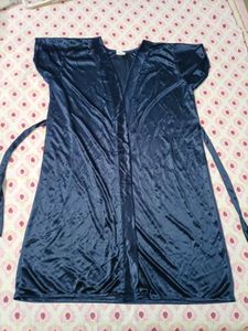 Navy Blue Satin Robe