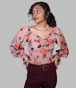 Blush Bloom Puff Sleeve Top