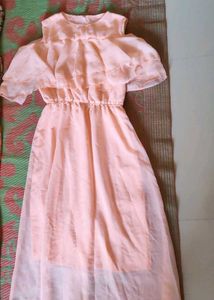 Peach Cold Shoulder Maxi Dress