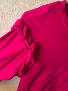 Pink Ruffle Sleeve Top