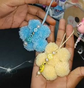 Cute Flower Pom-Pom Charm Set Any 1