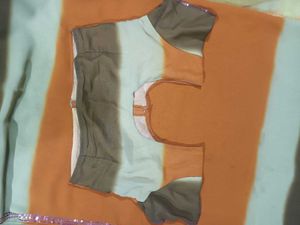 saree with stitched blouse