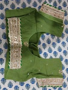 Green Embellished Saree Blouse