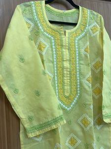 Yellow Embroidered Kurta