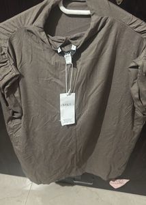 Brown Top with Ruched feature