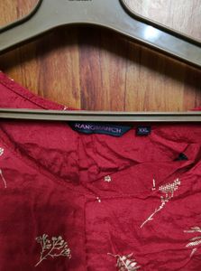 Red Rangmanch 2xl Ethnic Kurta