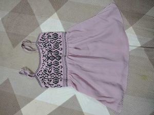 Lilac Embroidered Tank Top