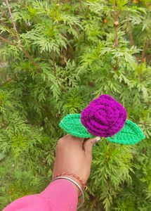 Crochet Dark Purple Rose 💜