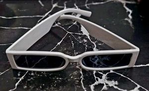 Retro Rectangular White Sunglasses