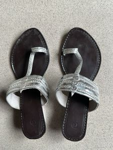 Silver Kolapuri Sandals