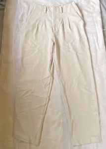 Beige Wide Leg Pants
