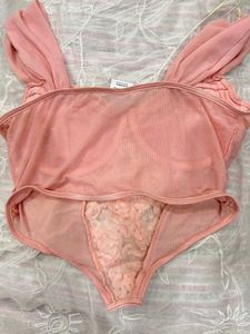 Pink Floral Lace Corset