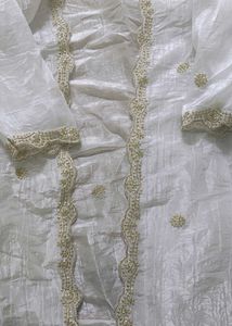 Elegant White & Gold Embellished Kurta