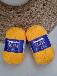 Set Of 2 Vardhman Knitting Yarn Mustard