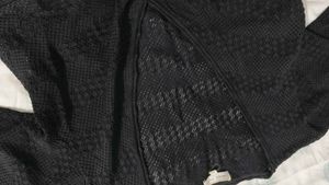 Black Knit Tie-Front Cardigan