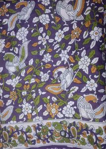 Purple Kalamkari Cotton Fabric