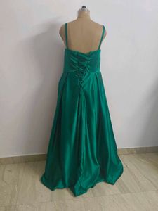 Emerald Green Satin Gown