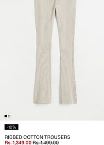 H&m Ribbed Cotton Trousers