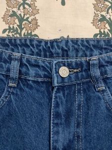 Blue Denim Straight Leg Jeans