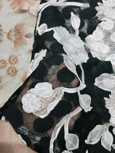 Transparent Black And White Top