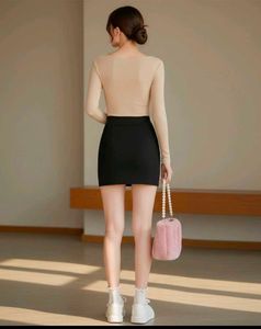 Tan Long Sleeve Crop Top