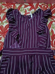 Striped Ruffle Jumpsuit