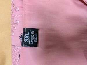 Blush Pink Embroidered Kurti - 3XL