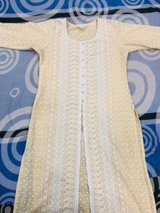 Beautiful Cream Chiken Kurti ❤️