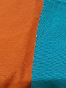 Blue and Coral Orange Dress Material