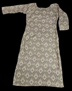 Light Silver Gray Printed Kurti Pant Set