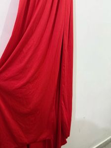 Red Maxi Tail Slit Backless dress for shoot/event
