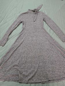 ZARA Grey Knit Midi Dress