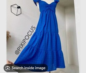 Blue Eyelet Maxi Dress