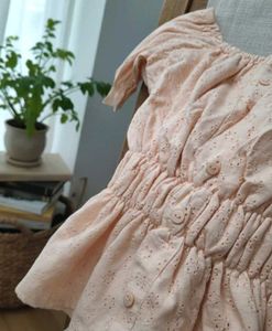 Zudio Peach Puff Sleeve Blouse Top