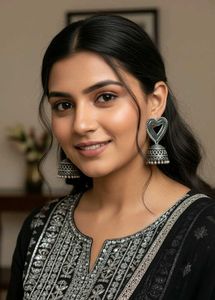 Heart Jhumka Earrings
