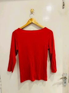 Red &amp; Black Lace Trim Top