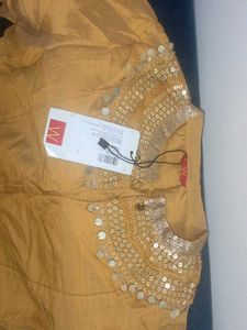 Yellow Embellished Collar Tunic